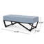 Élégant banc bleu à aspect de boutons, H 16,5 po x l 46,27 po x P 17,5 po, revêtement chic et profond