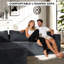 Canapé modulaire à compression en velours côtelé, canapé moderne en L de 100 pouces pour la maison
