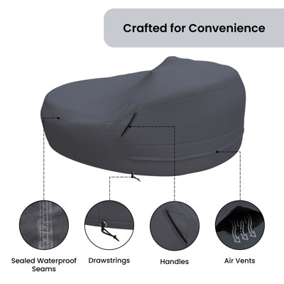 Claymore 82.5'' Wide Curved Premium All-Weather Wicker Patio Round Daybed Cover