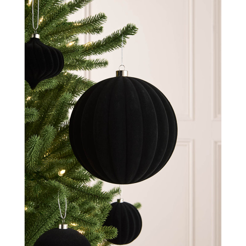 17.5cm Polystyrene Bauble, 22.6 cm H x 20 cm W x 20 cm D, Black
