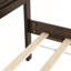 Très grand lit avec tête de lit haute, pied de lit, charge USB et cadre en bois de pin renforcé brun riche-1943415476