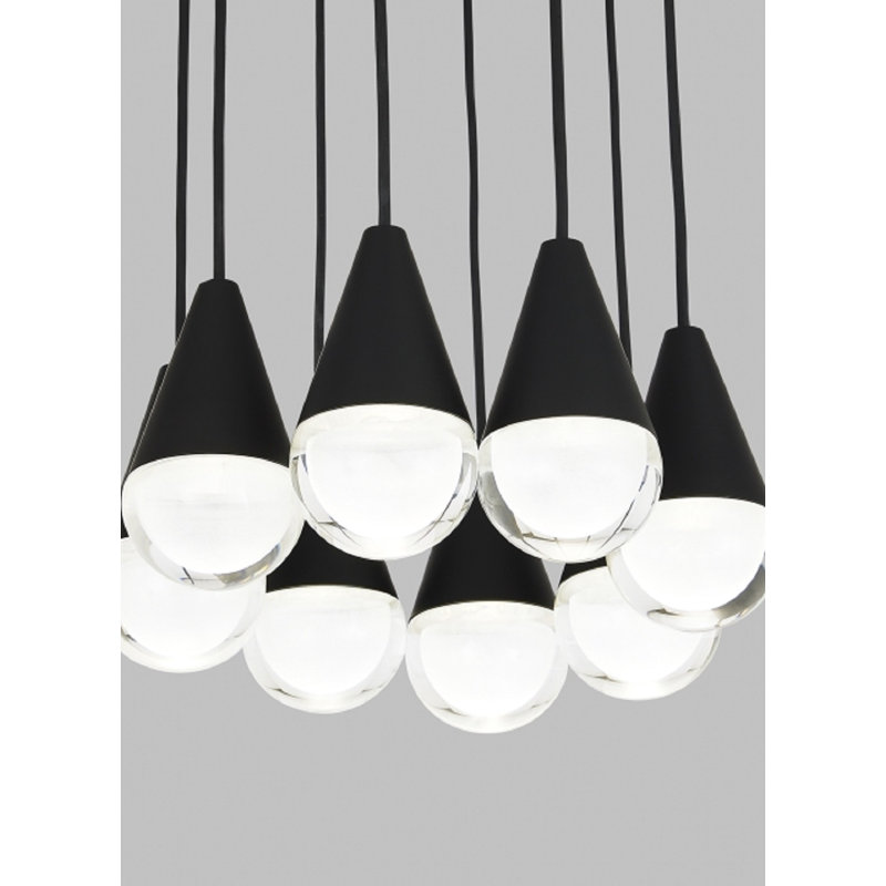 Cupola 8 - Light LED Pendant, Nightshade Black