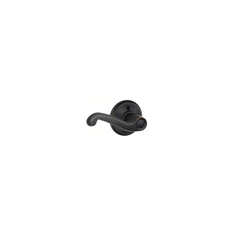 Flair Lever with Camelot Trim Non-Turning Lock, Left Hand, Aged Bronze