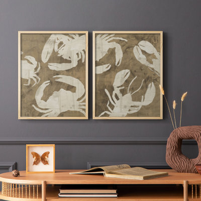 «I-Premium», reproduction encadrée «Woodgrain Crustaceans» - prête à être accrochée