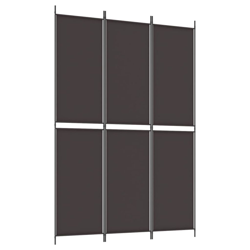 Cloison pliante Rikkea, 3, Brun, H 86,6 po x l 59 po