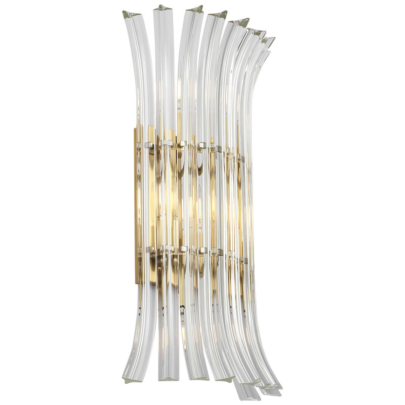 AERIN Rhine 21" Sconce with Crystal, Hand-Rubbed Antique Brass