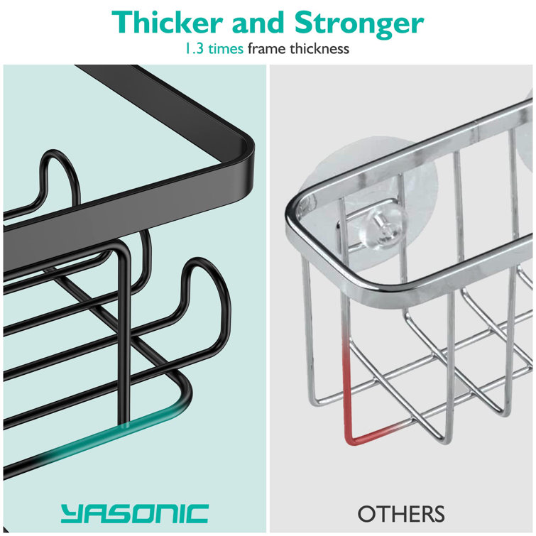  YASONIC Corner Adhesive Shower Caddy, with Soap Holder