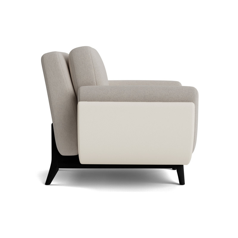 Regatta Chair, Boucle - Dove Gray/Greenwich Leather - Cream, Black