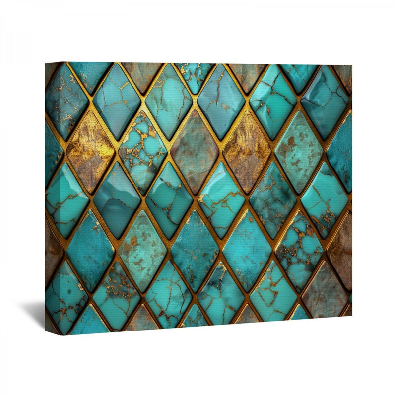 «Geometric», reproduction encadrée sur toile, H 32 po x l 32 po x P 3 po