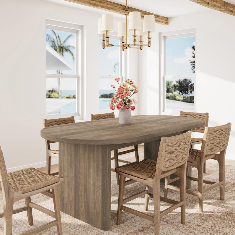 Table de salle à manger 70,87 po, H 29,9 po x L 70,87 po x l 35,4 po, Brun