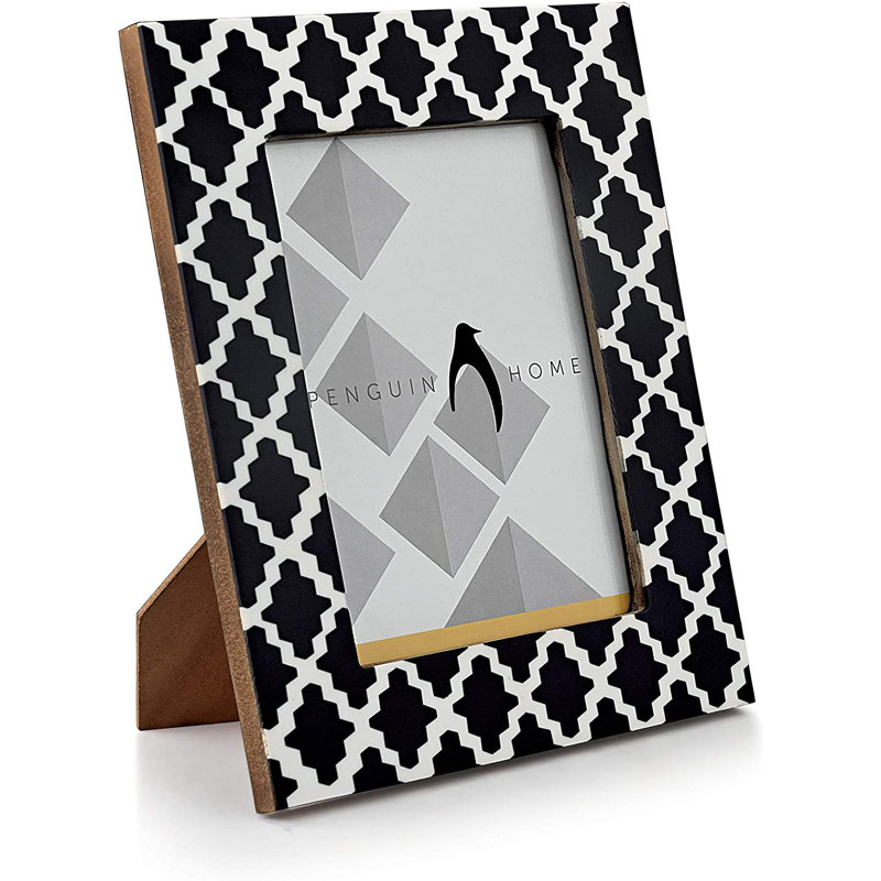 Bevelled Picture Frame, 24cm H x 19.3cm W x 24.3cm D, Black