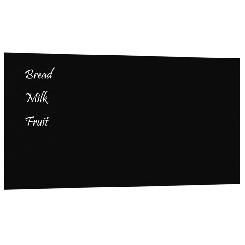 Kitwana Wall Mounted Glass Board, Black, 50cm H x 80cm W x 0.4cm D