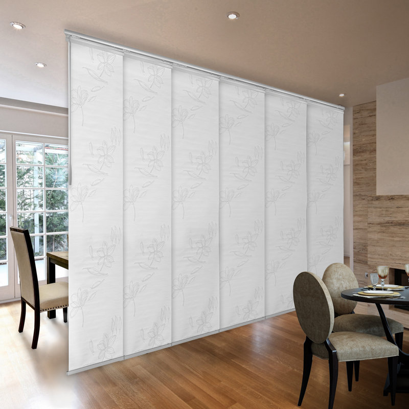Semi Sheer Vertical Blind, Satin Nickel