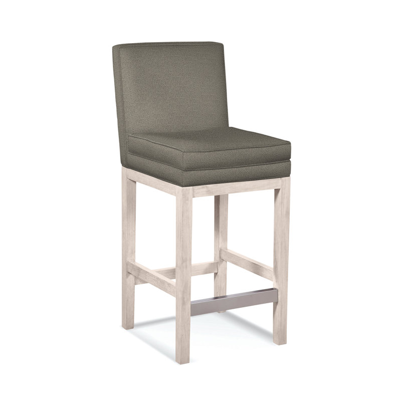Upholstered Stool, Gray Sugar Performance; 0863-84, Bisque Finish