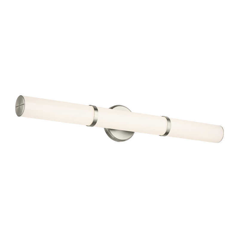 32" Bath Bar Large LED with White Glass, Brushed Nickel