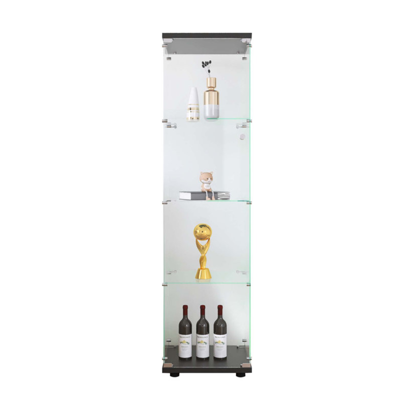 Vitrine en verre avec porte, Noir