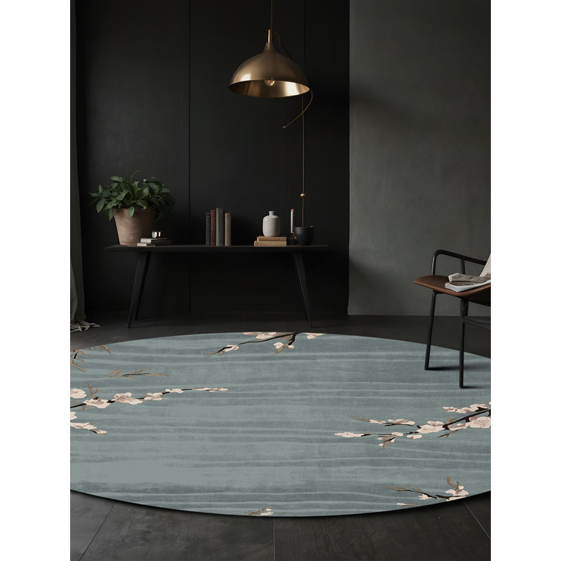Silky Soft Plush Gray Area Rug, Round 4'