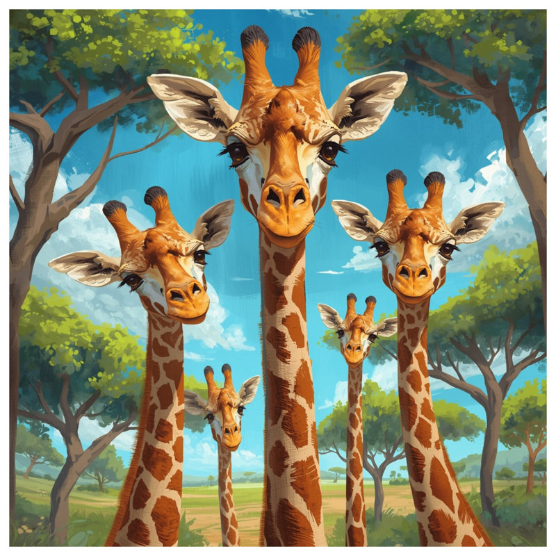 Groupe de housses de couette girafes, Grand lit