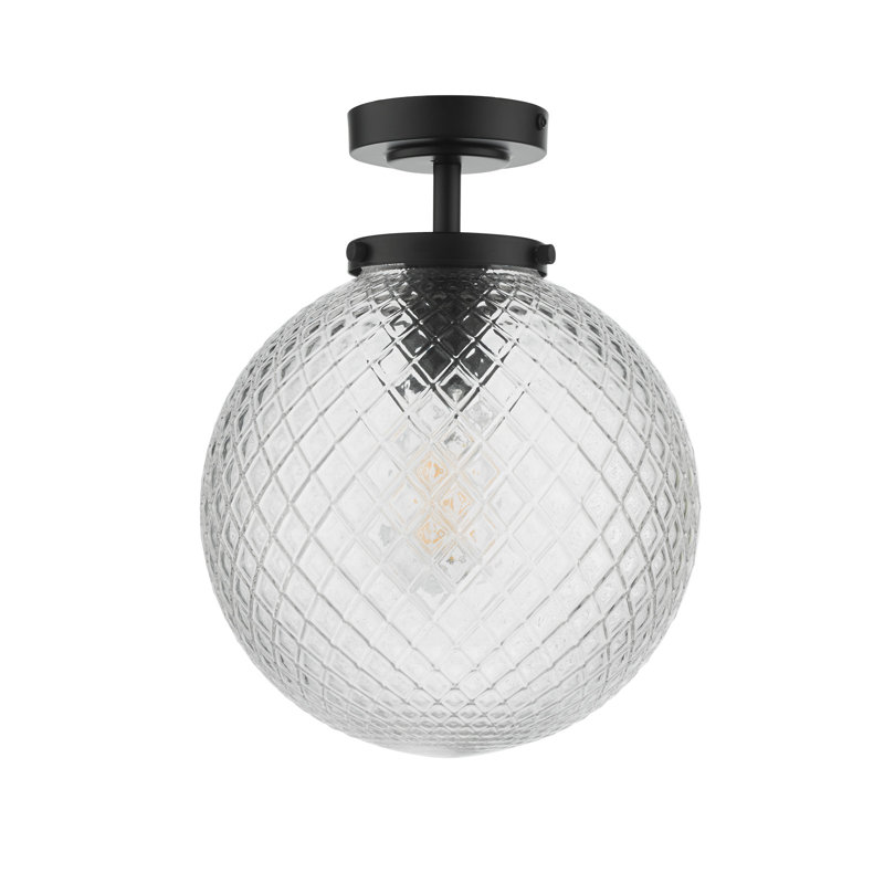 Pradep Glass Flush Mount, Matt Black