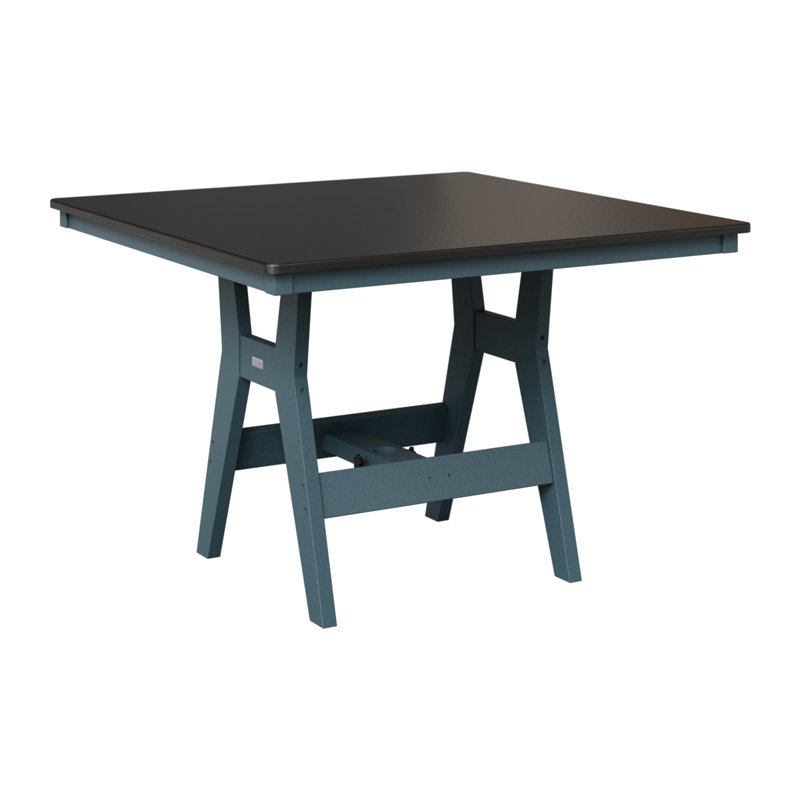 Table de bar berlinoise Berlin Harbor, Ardoise, Noir martelé, H 38,87 po x l 44 po x P 44 po