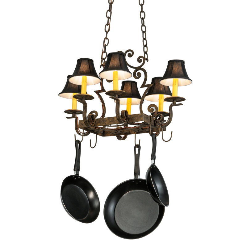 Support à casseroles 6 lumières elara fabriqué main