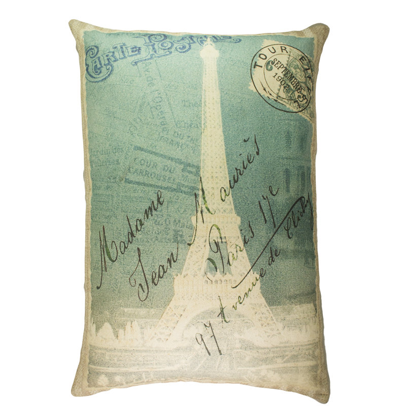 Eiffel Tower Cotton Throw Pillow