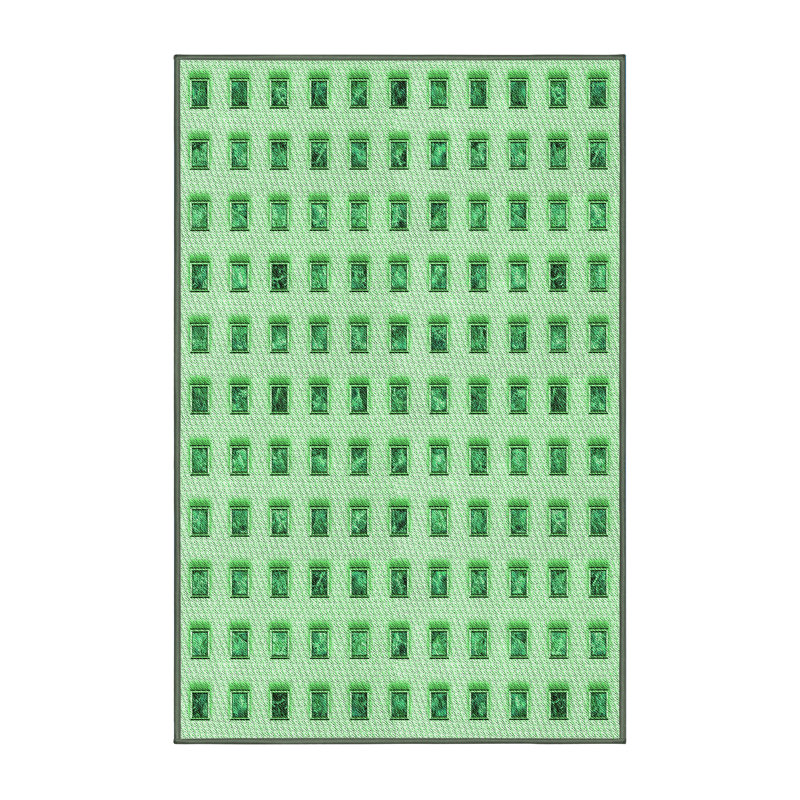 Tapis vert tissé à la machine, Rectangle 3 pi x 5 pi
