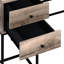 Bureau spacieux pour 4 personnes en chêne rustique et noir - Bureau avec rangements intégrés et résistants - Style chêne/noir