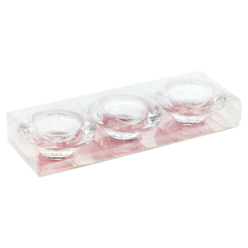 3 Piece Glass Tabletop Tealight Holder Set