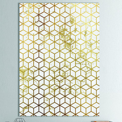 " Yello And Golden Geometric Cubes "