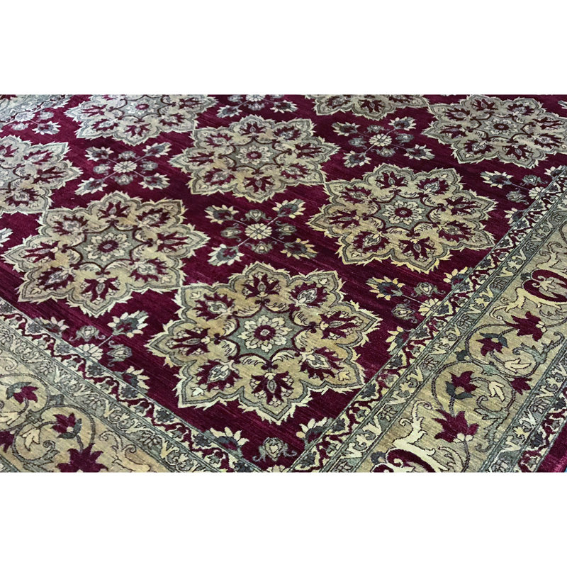 Hand-Knotted High-Quality Red and Gold Area Rug