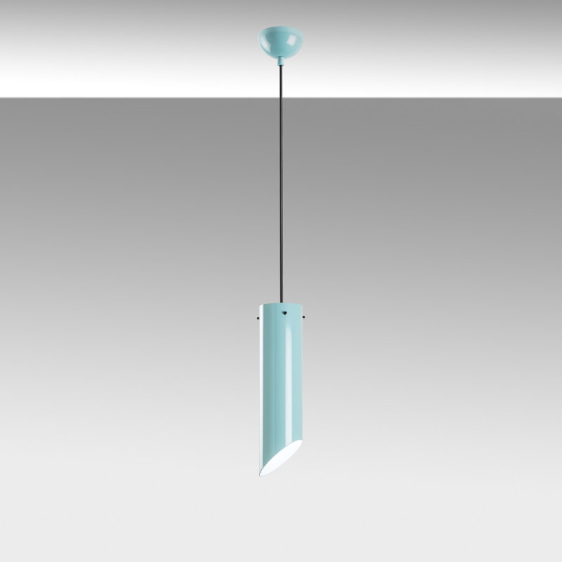 Lustre en métal turquoise, hauteur réglable 14,6 - 44,9 po | Plaque de base de diamètre 3,9 po, capuchon de diamètre de 3,1 po | 1 x douille E27 (40 W maximum) | Élégant luminaire pour salle à manger et espaces de vie, conception moderne, classé IP20