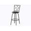 Tabouret de bar, ensemble de 2, pivotant, hauteur de bar, métal noir, aspect cuir, contemporain, moderne