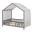 Lit en bois avec auvent, structure de maison et rails latéraux surélevés, avec structure semblable au toit-637750990