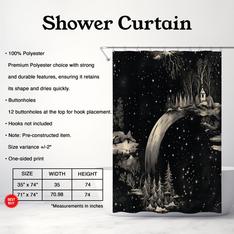 Yonce Abstract Shower Curtain, 74"H x 71"W