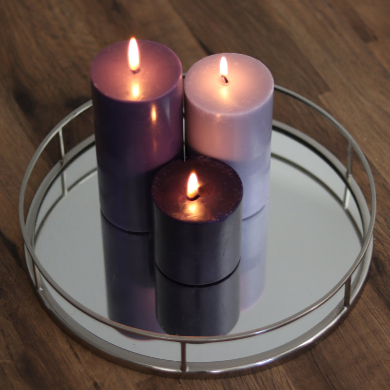 Unscented Scented Pillar Candle, Purple