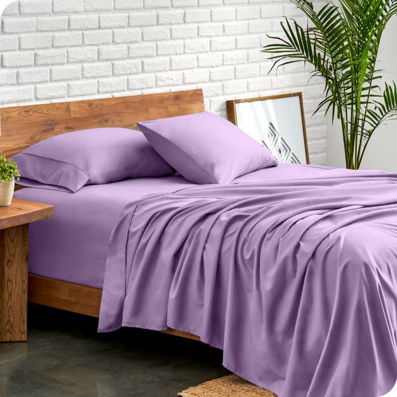 Ensemble de draps en microfibre Bare Home, Ensemble de draps pour très grand lit divisé ave, Lavande