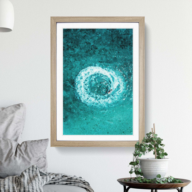 Jet Ski Circle - Framed Print, Oak, 76cm H x 50cm W x 2cm D