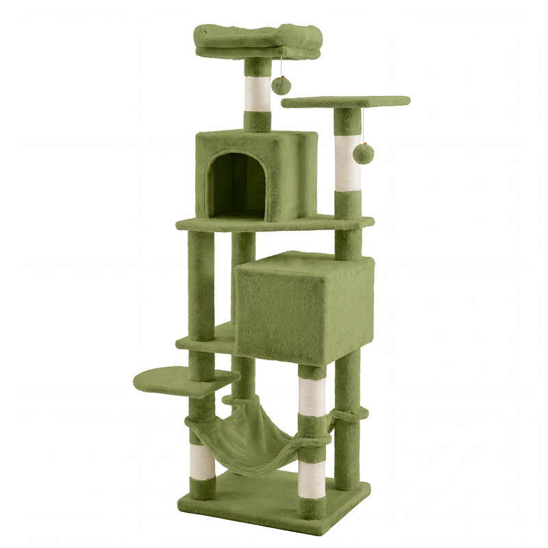 Arbre à chat 61 po H, L 19,8 po x l 16,2 po x H 60 po, Vert