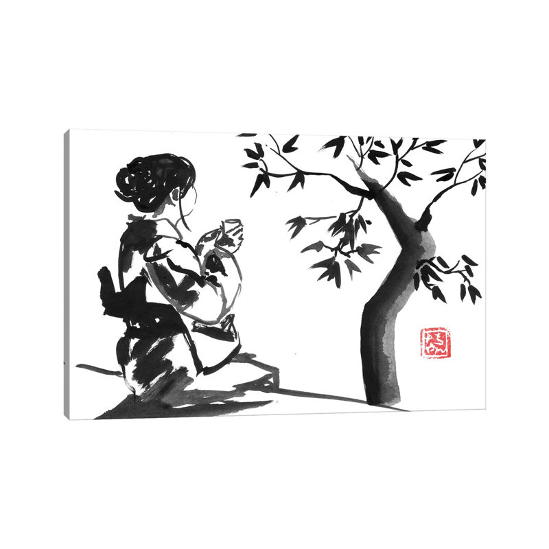 «Tea Time» par Péchane, reproduction d'art sur toile tendue, H 18 po x l 26 po x P 1,5 po