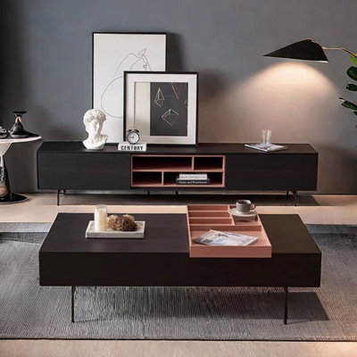 Simple coffee table TV cabinet combination
