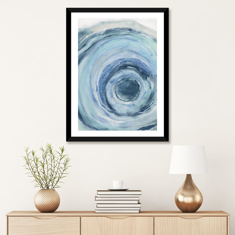 « aquarelle geode ix » par chris paschke, reproduction d’art, H 32 po x l 24 po x P 1 po, Papier avec cadre noir