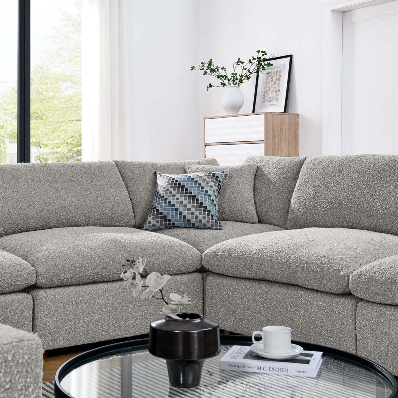 Canapé modulaire en tissu 8 pièces Commix, Gris clair