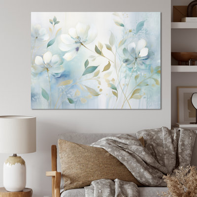 Blue Botanical Rhythms I - Abstract Botanicals Canvas Wall Art