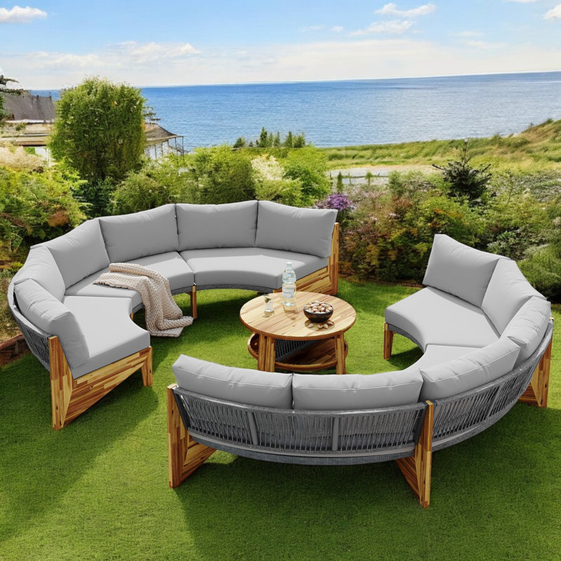 Gakona 8 - Person Modular Patio Conversation Set with Cushions, Gray