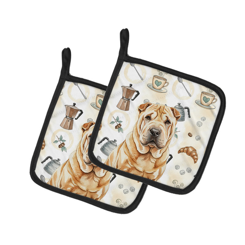 Paire de porte-cafetières Red Shar Pei