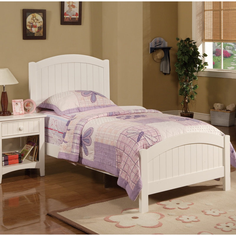 Cadre de lit moderne de couleur blanche pour lit double pour chambre de jeunes