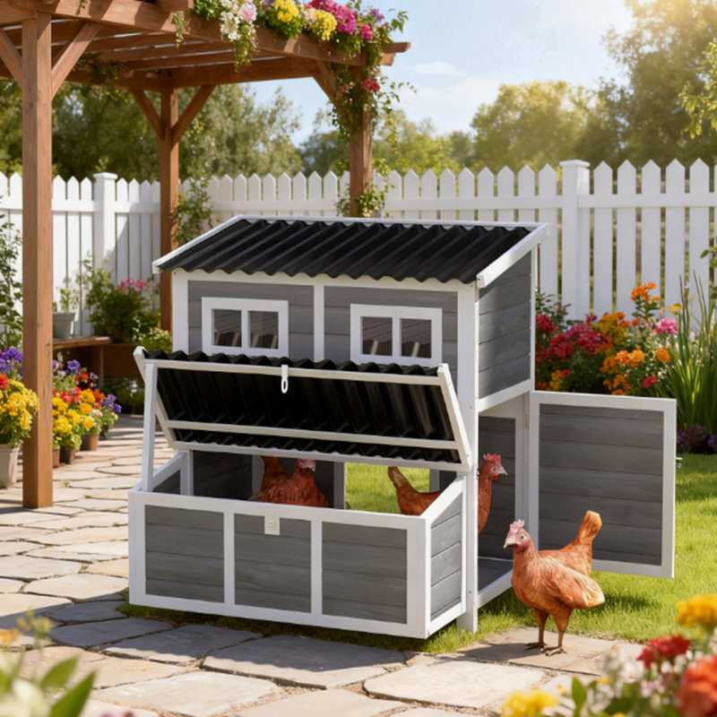 Poulailler en bois avec nichoir, niche 39 "pour 4 à 6 poules, lapins