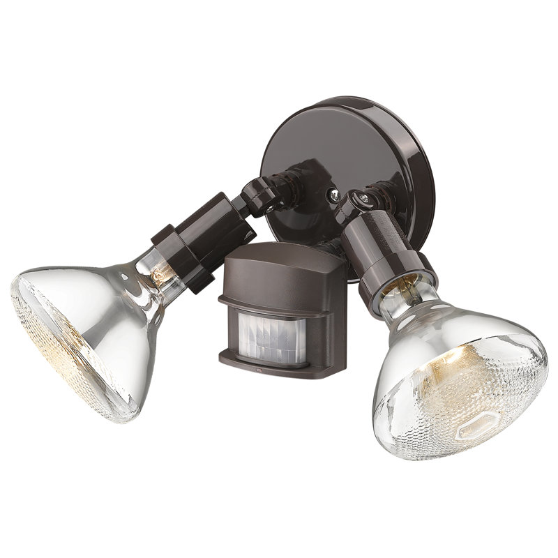 Cosner Outdoor Security Flood Light with Motion Sensor, Architectural Bronze