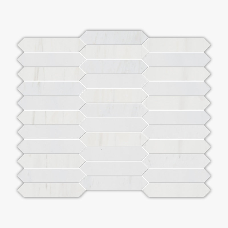 Bianco Dolomiti Honed 1x5 Picket Marble Mosaic